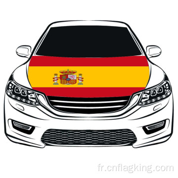 La coupe du monde 100*150 cm drapeau de l&#39;espagne drapeau de capot de voiture tissu hautement élastique